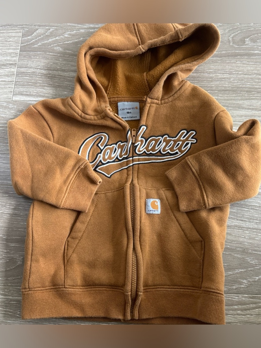 Carhartt Toddler Caramel Brown Hooded Zip Sweatshirt
